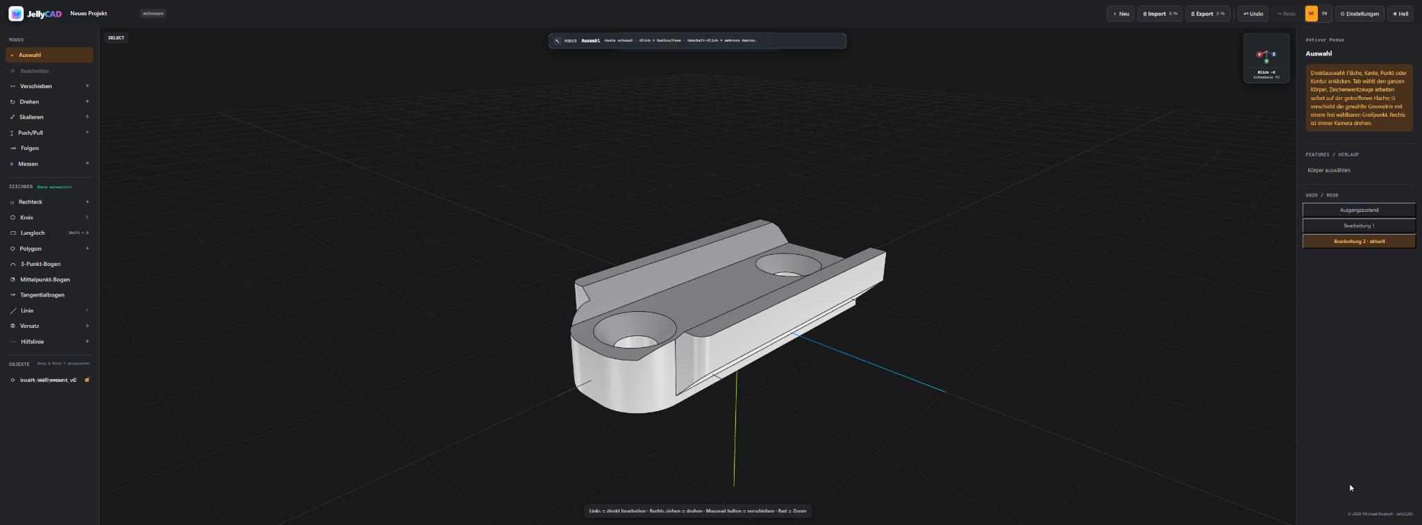 ShapeAnywhere Oberfläche Vorschau